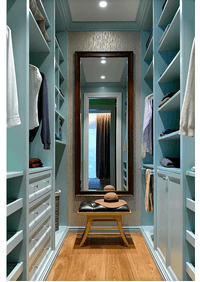 Параллельная гардеробная комната с большим зеркалом Северодвинск