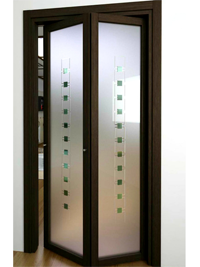 Складные двери гармошка с матовым стеклом Северодвинск